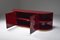 Vintage Red Lacquered Sideboard with Brass Details 4