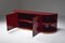 Vintage Red Lacquered Sideboard with Brass Details, Image 4