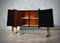 Italienisches Sideboard aus Messing & schwarzem Holz, 1970er 5