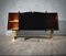 Italienisches Sideboard aus Messing & schwarzem Holz, 1970er 4