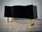 Italian Brass and Black Wood Sideboard, 1970s, Image 9