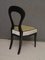 Biedermeier Black Wood & Green Velvet Chairs, 1830s, Set of 4 8