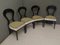 Biedermeier Black Wood & Green Velvet Chairs, 1830s, Set of 4 1