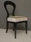 Biedermeier Black Wood & Green Velvet Chairs, 1830s, Set of 4 9