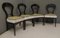 Biedermeier Black Wood & Green Velvet Chairs, 1830s, Set of 4 6