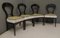 Biedermeier Black Wood & Green Velvet Chairs, 1830s, Set of 4, Image 6