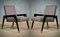 Italian Wood, Fabric and Brass Armchairs, 1950s, Set of 2, Image 1