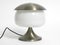 Large Vintage Italian Space Age Solid Aluminum & Glass Table Lamp 1