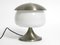 Large Vintage Italian Space Age Solid Aluminum & Glass Table Lamp, Image 1