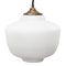 Mid-Century Matte White Opaline Glass Pendant Lamp with Brass Top 5