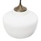 Mid-Century Matte White Opaline Glass Pendant Lamp with Brass Top, Image 3