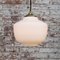Mid-Century Matte White Opaline Glass Pendant Lamp with Brass Top 8