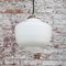 Mid-Century Matte White Opaline Glass Pendant Lamp with Brass Top 9