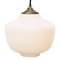 Mid-Century Matte White Opaline Glass Pendant Lamp with Brass Top 6