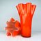 Italian Fazzoletto Style Orange Murano Glass Vases, 1990s, Set of 2 6