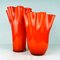 Italienische orange Fazzoletto Vasen aus Muranoglas, 1990er, 2er Set 1