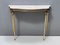 Mid-Century Italian Console with Portuguese Pink Marble Top & Brass Frame 4