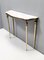 Mid-Century Italian Console with Portuguese Pink Marble Top & Brass Frame, Image 1