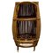 Round Bamboo and Rattan Bar Cart with Brass Shelf and Wheels, Italy, 1960s 1