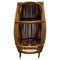 Round Bamboo and Rattan Bar Cart with Brass Shelf and Wheels, Italy, 1960s, Image 1