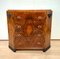 Small Art Deco Commode or Chest, Walnut Veneer and Brass, France, 1930s 6
