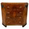 Small Art Deco Commode or Chest, Walnut Veneer and Brass, France, 1930s 1