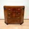 Small Art Deco Commode or Chest, Walnut Veneer and Brass, France, 1930s 5