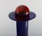 Large Vase in Blue Art Glass with Red Ball by Otto Brauer for Holmegaard 3