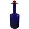 Große Vase aus Blauem Kunstglas mit Roter Kugel von Otto Brauer für Holmegaard 1