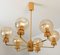 Gold-Plated Glass Light Fixtures in the Style of Brotto, Italy, Set of 3 10