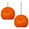 Geometrical Cast Opaque Orange Glass Fixtures by Peill Putzler for Cor, Set of 2 1