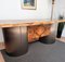 Italian Executive Desk in Veneer Burl Briar, Walnut & Steel 11