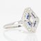 French Art Deco Sapphire Diamonds Hexagonal Ring, 1930s 8