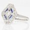 French Art Deco Sapphire Diamonds Hexagonal Ring, 1930s 6