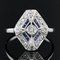 Französischer sechseckiger Art Deco Sechskant-Ring aus Saphir-Diamanten, 1930er 3