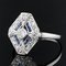 French Art Deco Sapphire Diamonds Hexagonal Ring, 1930s 4