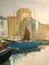 Porto tranquillo, dipinto ad olio contemporaneo di David Williams, Immagine 3