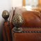 Vintage 3-Sitzer Ledersofa mit Details aus Messing in Kiefernholz Optik 3