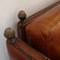 Vintage 3-Sitzer Ledersofa mit Details aus Messing in Kiefernholz Optik 7