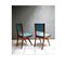 Italian Textile & Wood Dining Chairs, 1950s, Set of 2 2