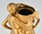 Französische Jugendstil Vase aus Vergoldeter Bronze mit Akt und Blättern von Maurice Bouval, 1910 10
