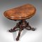 Antique English Victorian Folding Walnut Card Table with Inlays, Image 6