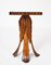 Folk Art Palm Frond Wood Occasional Table with Decorative Tramp Tiki Art, 1940s 1