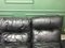 Modulares Vintage 3-Sitzer Sofa aus schwarzem Leder von Ligne Roset, 2er Set 9
