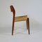 Vintage Teak & Papercord 71 Chairs by Niels Otto Møller for J. L. Mollers, Set of 4 5