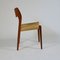 Vintage Teak & Papercord 71 Chairs by Niels Otto Møller for J. L. Mollers, Set of 4, Image 5