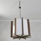 Vintage Wood & Burnished Brass Pendant Lamp with Acrylic Glass Diffuser, Image 2