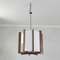 Vintage Wood & Burnished Brass Pendant Lamp with Acrylic Glass Diffuser 4