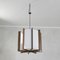 Vintage Wood & Burnished Brass Pendant Lamp with Acrylic Glass Diffuser 3