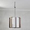 Vintage Wood & Burnished Brass Pendant Lamp with Acrylic Glass Diffuser 1